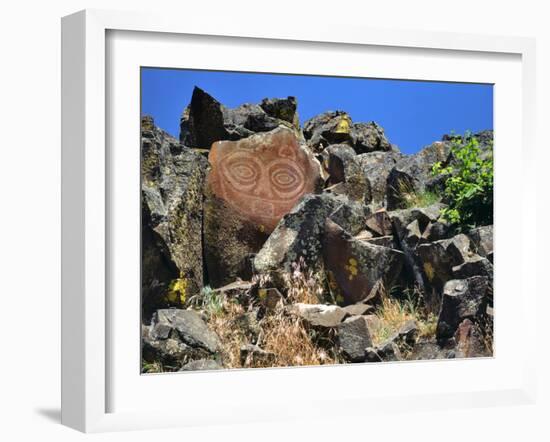 She Who Watches, Tsagaglalal Petroglyph, Washington, USA-Jaynes Gallery-Framed Premium Photographic Print