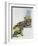 She-Wolf (Canis Lupus) with Her Cubs, Canidae-null-Framed Giclee Print