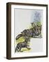 She-Wolf (Canis Lupus) with Her Cubs, Canidae-null-Framed Giclee Print