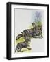 She-Wolf (Canis Lupus) with Her Cubs, Canidae-null-Framed Giclee Print