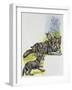 She-Wolf (Canis Lupus) with Her Cubs, Canidae-null-Framed Giclee Print