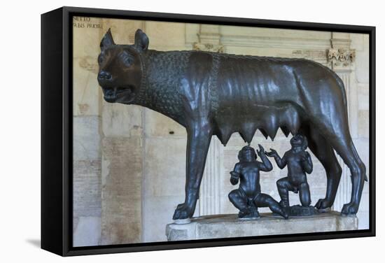 She Wolf Sculpture Dating from the 5th Century Bc-James Emmerson-Framed Stretched Canvas