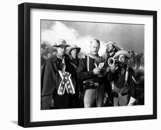 SHE WORE A YELLOW RIBBON, 1949 directed by JOHN FORD Ben Johnson and John Wayne (b/w photo)-null-Framed Photo