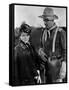 SHE WORE A YELLOW RIBBON, 1949 directed by JOHN FORD Joanne Dru and John Wayne (b/w photo)-null-Framed Stretched Canvas