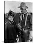 SHE WORE A YELLOW RIBBON, 1949 directed by JOHN FORD Joanne Dru and John Wayne (b/w photo)-null-Stretched Canvas