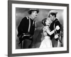 SHE WORE A YELLOW RIBBON, 1949 directed by JOHN FORD John Wayne, Joanne Dru and John Agar (b/w phot-null-Framed Photo