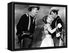 SHE WORE A YELLOW RIBBON, 1949 directed by JOHN FORD John Wayne, Joanne Dru and John Agar (b/w phot-null-Framed Stretched Canvas