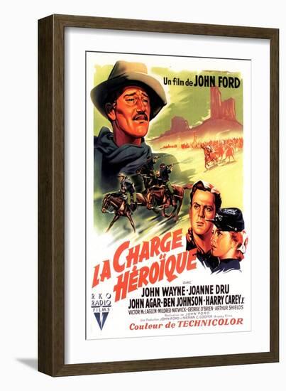 She Wore a Yellow Ribbon, French Movie Poster, 1949-null-Framed Art Print