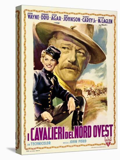 She Wore a Yellow Ribbon, Italian Movie Poster, 1949-null-Stretched Canvas