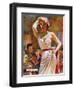 She Wouldn't Believe Him - Saturday Evening Post "Leading Ladies", October 1, 1955 pg.29-Edwin Georgi-Framed Giclee Print