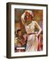 She Wouldn't Believe Him - Saturday Evening Post "Leading Ladies", October 1, 1955 pg.29-Edwin Georgi-Framed Giclee Print