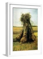 Sheaves Bundled High In a Field-Vincent van Gogh-Framed Art Print