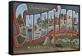 Sheboygan, Wisconsin - Large Letter Scenes-Lantern Press-Framed Stretched Canvas