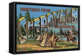 Sheboygan, Wisconsin - Large Letter Scenes-Lantern Press-Framed Stretched Canvas