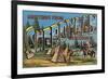 Sheboygan, Wisconsin - Large Letter Scenes-Lantern Press-Framed Premium Giclee Print