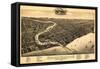 Sheboygan, Wisconsin - Panoramic Map-Lantern Press-Framed Stretched Canvas