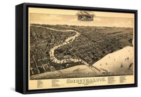 Sheboygan, Wisconsin - Panoramic Map-Lantern Press-Framed Stretched Canvas