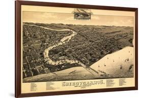 Sheboygan, Wisconsin - Panoramic Map-Lantern Press-Framed Art Print