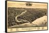 Sheboygan, Wisconsin - Panoramic Map-Lantern Press-Framed Stretched Canvas
