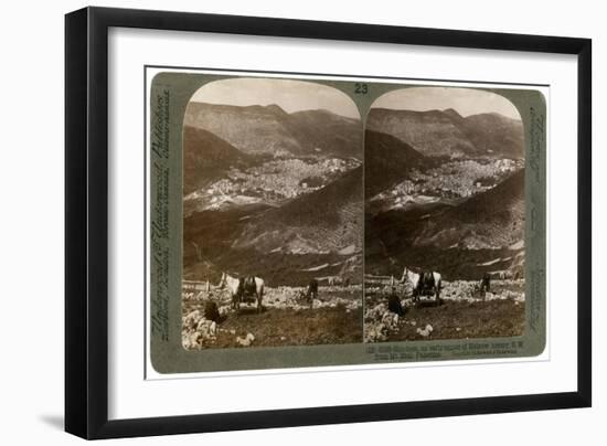 Shechem, South-West from Mount Ebal, Palestine, 1900s-Underwood & Underwood-Framed Premium Giclee Print