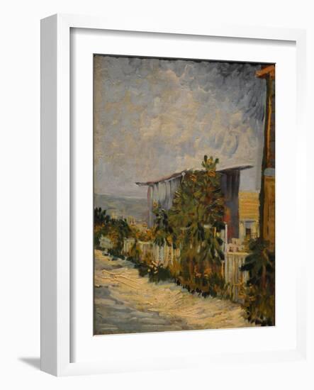 Shed at the Montmartre with Sunflower, 1887-Vincent van Gogh-Framed Giclee Print