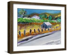 Shed by the Highway, 2017, (oil on canvas)-Richard Fox-Framed Giclee Print