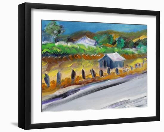 Shed by the Highway, 2017, (oil on canvas)-Richard Fox-Framed Giclee Print