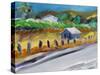 Shed by the Highway, 2017, (oil on canvas)-Richard Fox-Stretched Canvas