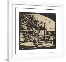 Shed on the Bank of the Elbe-Ernst Ludwig Kirchner-Framed Premium Giclee Print