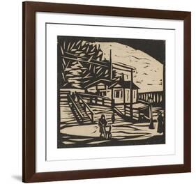 Shed on the Bank of the Elbe-Ernst Ludwig Kirchner-Framed Premium Giclee Print