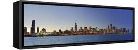 Shedd Acquarium and Chicago Skyline at Dusk, Chicago, Illinois, USA-Michele Falzone-Framed Stretched Canvas