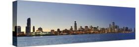 Shedd Acquarium and Chicago Skyline at Dusk, Chicago, Illinois, USA-Michele Falzone-Stretched Canvas