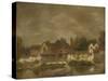 Sheds and Old Houses on the Yare, C.1803 (Oil on Canvas)-John Crome-Stretched Canvas