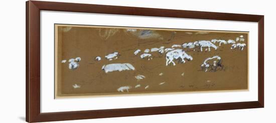 Sheep, 1878 (Graphite and White Gouache on Paper)-Winslow Homer-Framed Giclee Print