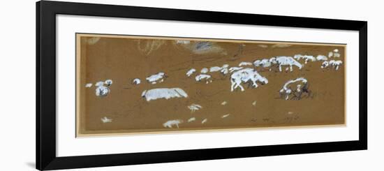 Sheep, 1878 (Graphite and White Gouache on Paper)-Winslow Homer-Framed Giclee Print