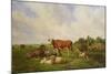 Sheep and Cattle in a Field-Henri Auguste Calixte Cesar Serrur-Mounted Giclee Print