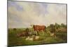 Sheep and Cattle in a Field-Henri Auguste Calixte Cesar Serrur-Mounted Giclee Print