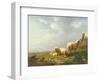 Sheep and Chickens in a Landscape, 19th Century-Eugene Joseph Verboeckhoven-Framed Giclee Print