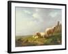 Sheep and Chickens in a Landscape, 19th Century-Eugene Joseph Verboeckhoven-Framed Giclee Print