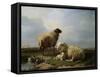 Sheep and Ducks in a Landscape-Leon Bakst-Framed Stretched Canvas