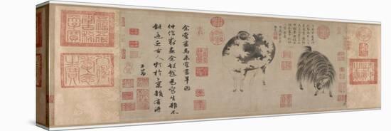 Sheep and Goat, Yuan Dynasty, C.1300-Zhao Meng-Fu-Stretched Canvas