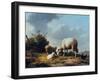 Sheep and Poultry in a Landscape, 19th Century-Eugène Verboeckhoven-Framed Giclee Print