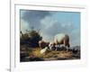 Sheep and Poultry in a Landscape, 19th Century-Eugène Verboeckhoven-Framed Giclee Print