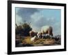 Sheep and Poultry in a Landscape, 19th Century-Eugène Verboeckhoven-Framed Giclee Print