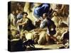 Sheep and Shepherds, Detail from Rebecca's Departure for Canaan-Luca Giordano-Stretched Canvas