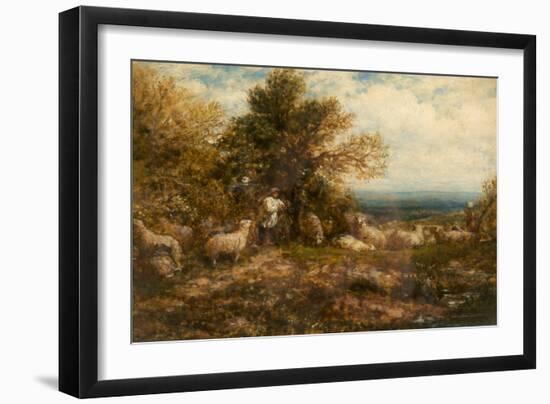 Sheep at Rest; Minding the Flock, C.1840-80-John Linnell-Framed Giclee Print