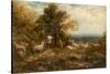 Sheep at Rest; Minding the Flock, C.1840-80-John Linnell-Stretched Canvas