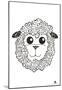 Sheep Baa Text Poster-null-Mounted Poster