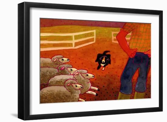 Sheep Dog Trial-John Newcomb-Framed Giclee Print