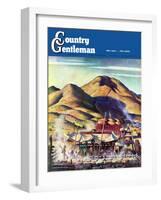 "Sheep Farm," Country Gentleman Cover, May 1, 1942-Jean L. Huens-Framed Giclee Print